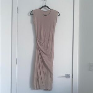 All Saints Gamma Cotton Elegant Dusty Pink Sleeveless Dress Midi Casual
